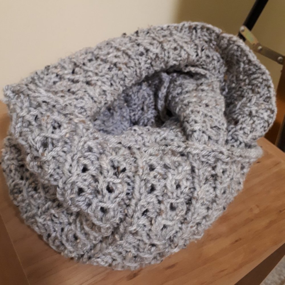 Grey Heather Infinity Scarf - Picture 6 of 6